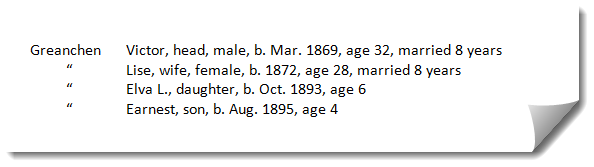 Grandchamp-Rachal 1900 census record
