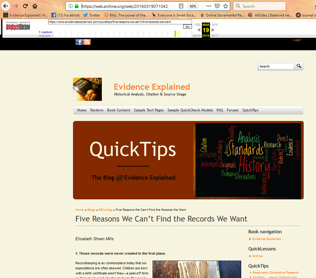 Citing The Wayback Machine Evidence Explained